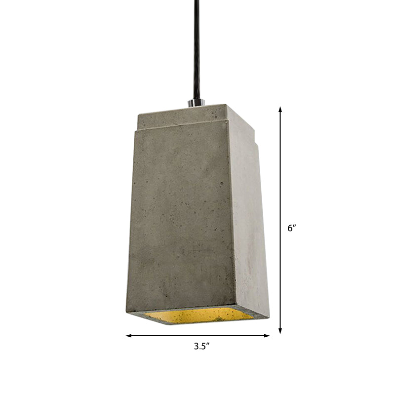 Contemporary Rectangle/Hexagon Pendant Light 1 Light Concrete Ceiling Light Fixture with Adjustable Cord in Grey Clearhalo 'Ceiling Lights' 'Modern Pendants' 'Modern' 'Pendant Lights' 'Pendants' Lighting' 136760