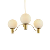 Radial White Glass Chandelier Lamp Post-Modern 3/6/8 Lights Gold Hanging Light Fixture with Ball Shade Clearhalo 'Ceiling Lights' 'Chandeliers' 'Glass shade' 'Glass' 'Modern Chandeliers' 'Modern' Lighting' 136965