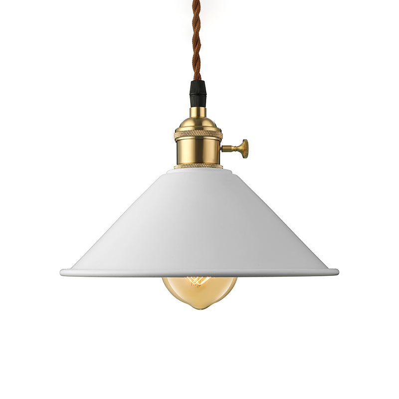 Conic Shade Dining Room Ceiling Light Fixture Industrial Style Metal 1 Light Gray/White/Pink Pendant Lighting Clearhalo 'Ceiling Lights' 'Modern Pendants' 'Modern' 'Pendant Lights' 'Pendants' Lighting' 136975