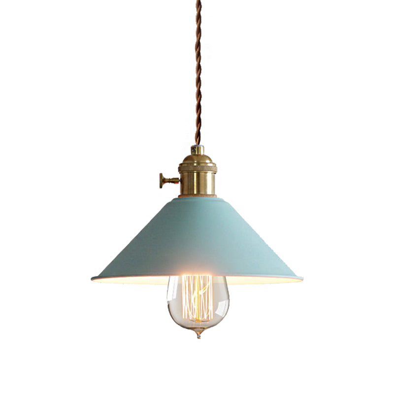 Conic Shade Dining Room Ceiling Light Fixture Industrial Style Metal 1 Light Gray/White/Pink Pendant Lighting Clearhalo 'Ceiling Lights' 'Modern Pendants' 'Modern' 'Pendant Lights' 'Pendants' Lighting' 136979