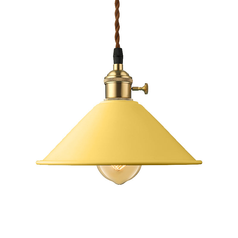 Conic Shade Dining Room Ceiling Light Fixture Industrial Style Metal 1 Light Gray/White/Pink Pendant Lighting Clearhalo 'Ceiling Lights' 'Modern Pendants' 'Modern' 'Pendant Lights' 'Pendants' Lighting' 136983