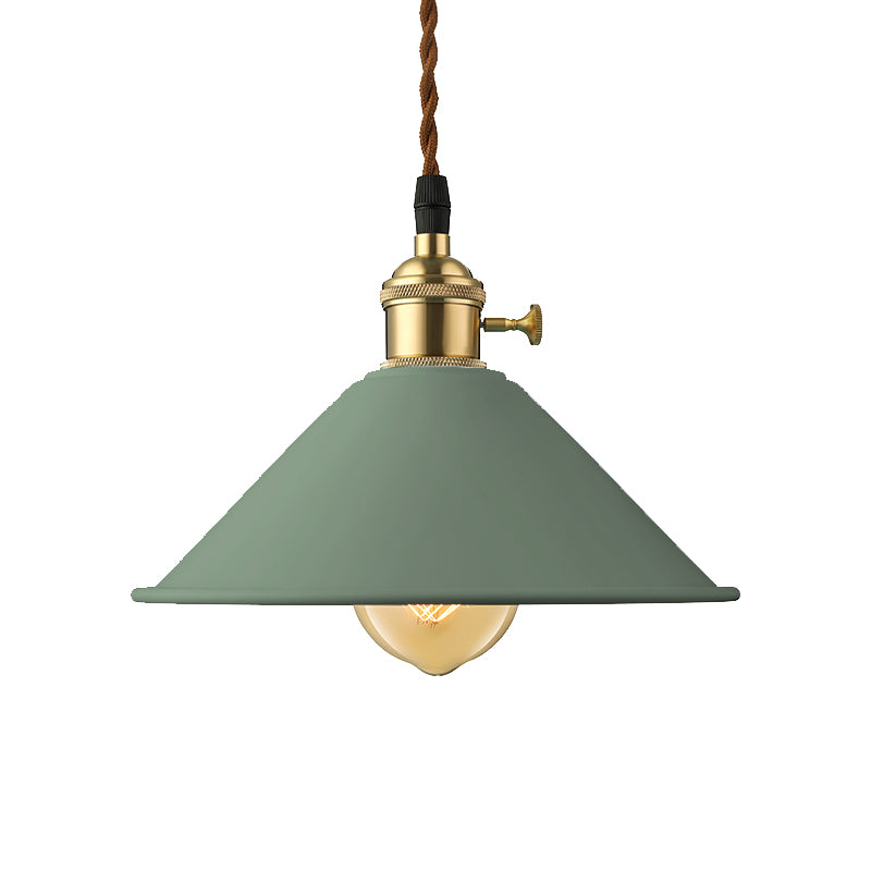 Conic Shade Dining Room Ceiling Light Fixture Industrial Style Metal 1 Light Gray/White/Pink Pendant Lighting Clearhalo 'Ceiling Lights' 'Modern Pendants' 'Modern' 'Pendant Lights' 'Pendants' Lighting' 136987