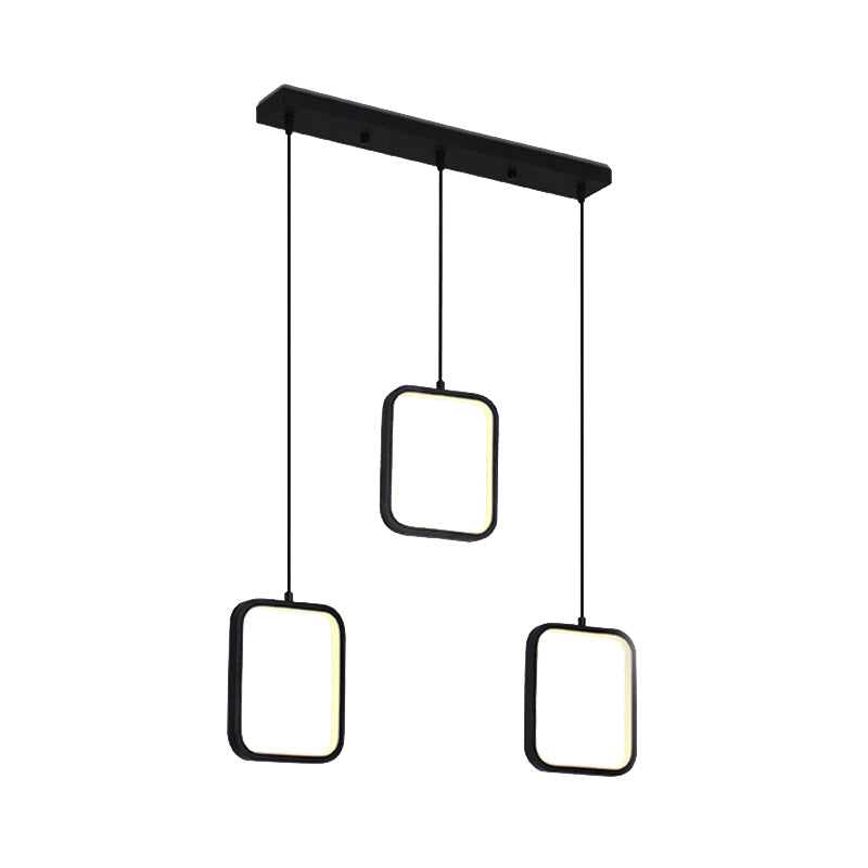 Black/White Square Drop Pendant Contemporary LED Acrylic Ceiling Lighting Fixture in Warm/White Light Clearhalo 'Ceiling Lights' 'Modern Pendants' 'Modern' 'Pendant Lights' 'Pendants' Lighting' 136991