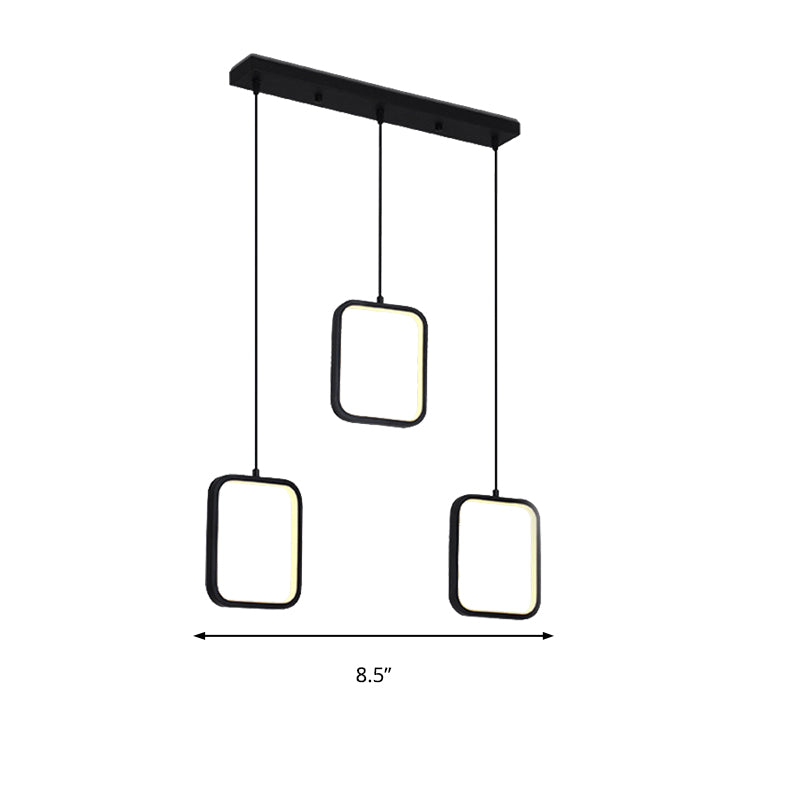 Black/White Square Drop Pendant Contemporary LED Acrylic Ceiling Lighting Fixture in Warm/White Light Clearhalo 'Ceiling Lights' 'Modern Pendants' 'Modern' 'Pendant Lights' 'Pendants' Lighting' 136992