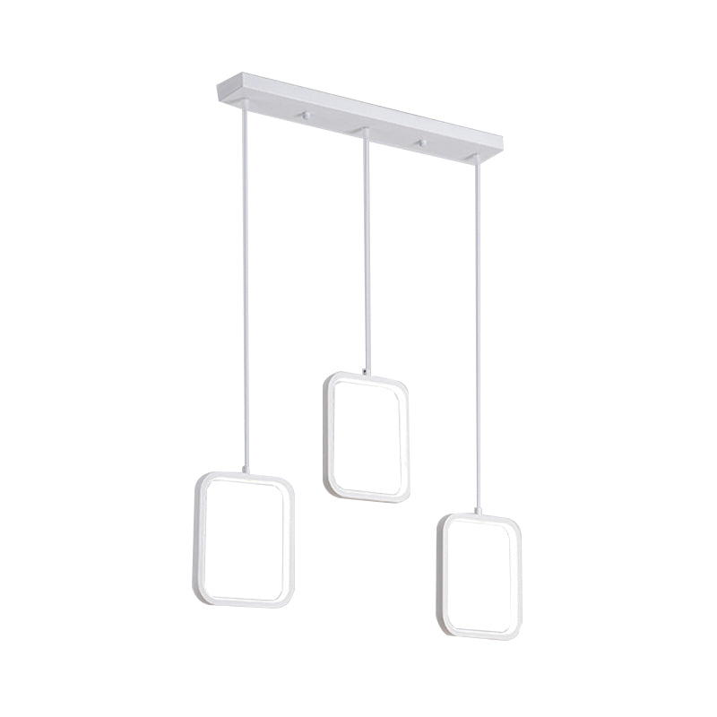 Black/White Square Drop Pendant Contemporary LED Acrylic Ceiling Lighting Fixture in Warm/White Light Clearhalo 'Ceiling Lights' 'Modern Pendants' 'Modern' 'Pendant Lights' 'Pendants' Lighting' 136994