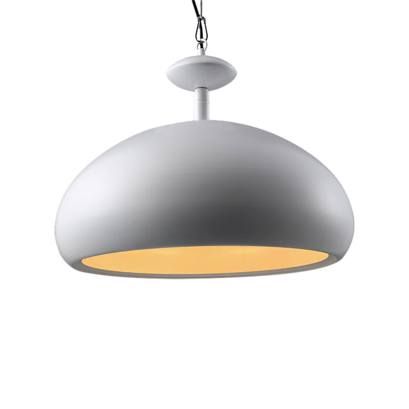 11"/16.5" W Bowl Metal Ceiling Fixture Nordic Style 1 Bulb Kitchen Pendant Light with Adjustable Chain in Black/White Clearhalo 'Ceiling Lights' 'Modern Pendants' 'Modern' 'Pendant Lights' 'Pendants' Lighting' 137011