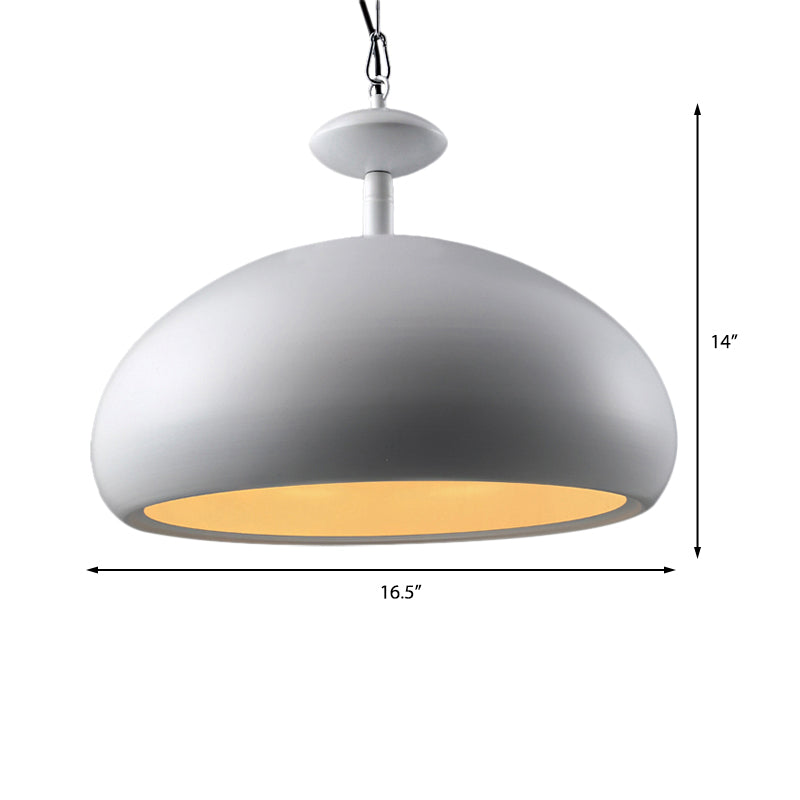 11"/16.5" W Bowl Metal Ceiling Fixture Nordic Style 1 Bulb Kitchen Pendant Light with Adjustable Chain in Black/White Clearhalo 'Ceiling Lights' 'Modern Pendants' 'Modern' 'Pendant Lights' 'Pendants' Lighting' 137012