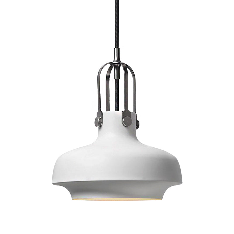 Black/White Bowl Shade Hanging Lamp Industrial Metallic 1 Light Living Room Pendant Light with Adjustable Cord Clearhalo 'Ceiling Lights' 'Modern Pendants' 'Modern' 'Pendant Lights' 'Pendants' Lighting' 137127