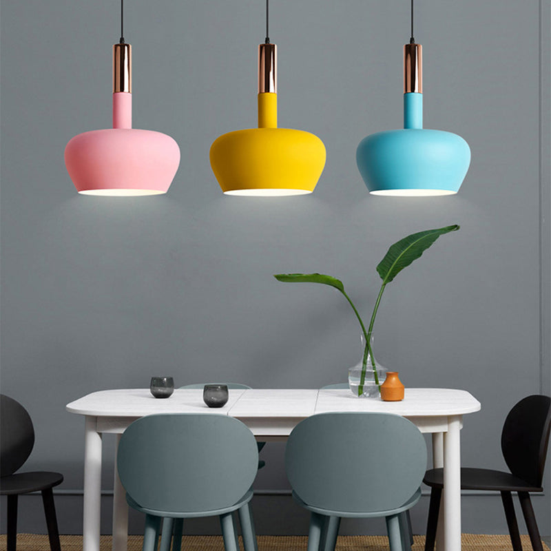 Wine Glass Metal Hanging Pendant Light Modernism 1 Light Blue/Pink/Yellow Suspension Pendant Clearhalo 'Ceiling Lights' 'Modern Pendants' 'Modern' 'Pendant Lights' 'Pendants' Lighting' 137222