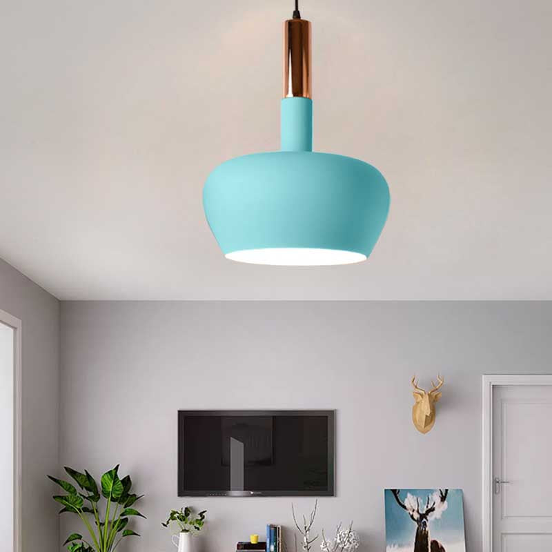 Wine Glass Metal Hanging Pendant Light Modernism 1 Light Blue/Pink/Yellow Suspension Pendant Blue Clearhalo 'Ceiling Lights' 'Modern Pendants' 'Modern' 'Pendant Lights' 'Pendants' Lighting' 137226