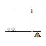 Triple Light Linear Chandelier Contemporary Metal Island Lighting in Black/Gold Clearhalo 'Ceiling Lights' 'Island Lights' Lighting' 137299