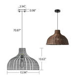 Half Circle Ceiling Fixture Beach House Rattan 1 Light Pendant Light with 71" Adjustable Cord in White/Brown Clearhalo 'Ceiling Lights' 'Modern Pendants' 'Modern' 'Pendant Lights' 'Pendants' Lighting' 137427