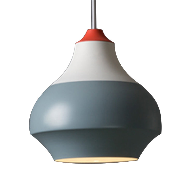 Urn Hanging Light Modern Metal 1 Light Grey/White/Green Pendant Light for Bedroom Clearhalo 'Ceiling Lights' 'Modern Pendants' 'Modern' 'Pendant Lights' 'Pendants' Lighting' 137459