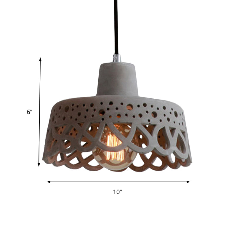 Etched Pendant Lighting in Nordic Style Concrete 1 Light Grey/White/Yellow Hanging Light with Geometric/Bell/Flared Shade Clearhalo 'Ceiling Lights' 'Modern Pendants' 'Modern' 'Pendant Lights' 'Pendants' Lighting' 137481