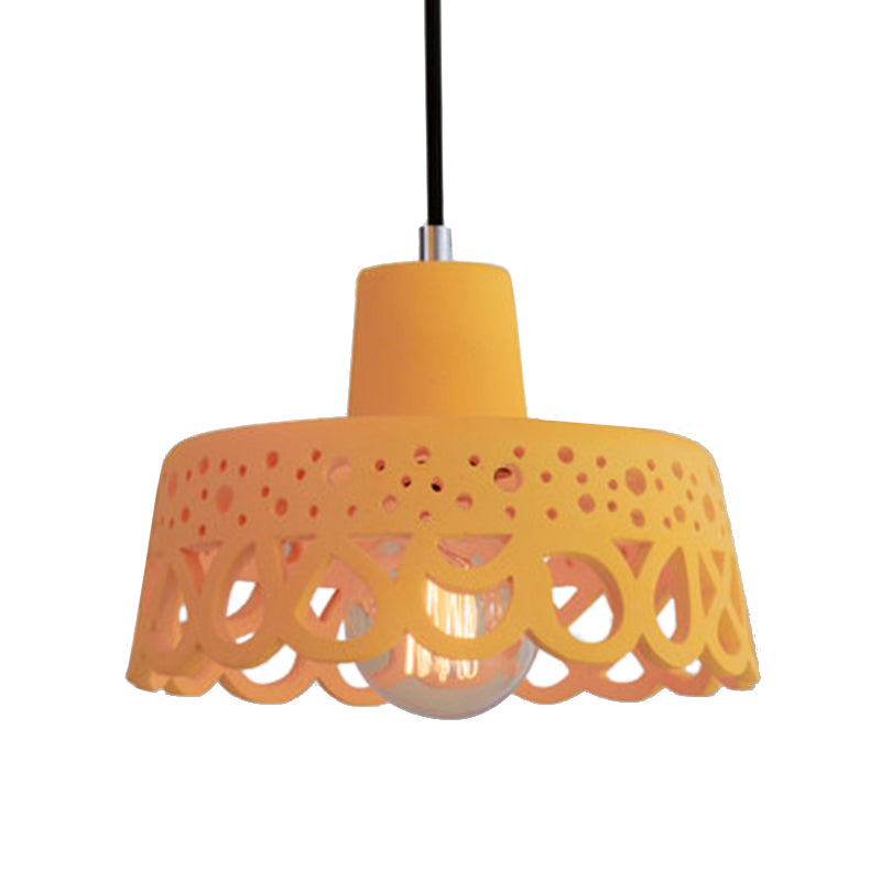 Etched Pendant Lighting in Nordic Style Concrete 1 Light Grey/White/Yellow Hanging Light with Geometric/Bell/Flared Shade Clearhalo 'Ceiling Lights' 'Modern Pendants' 'Modern' 'Pendant Lights' 'Pendants' Lighting' 137488