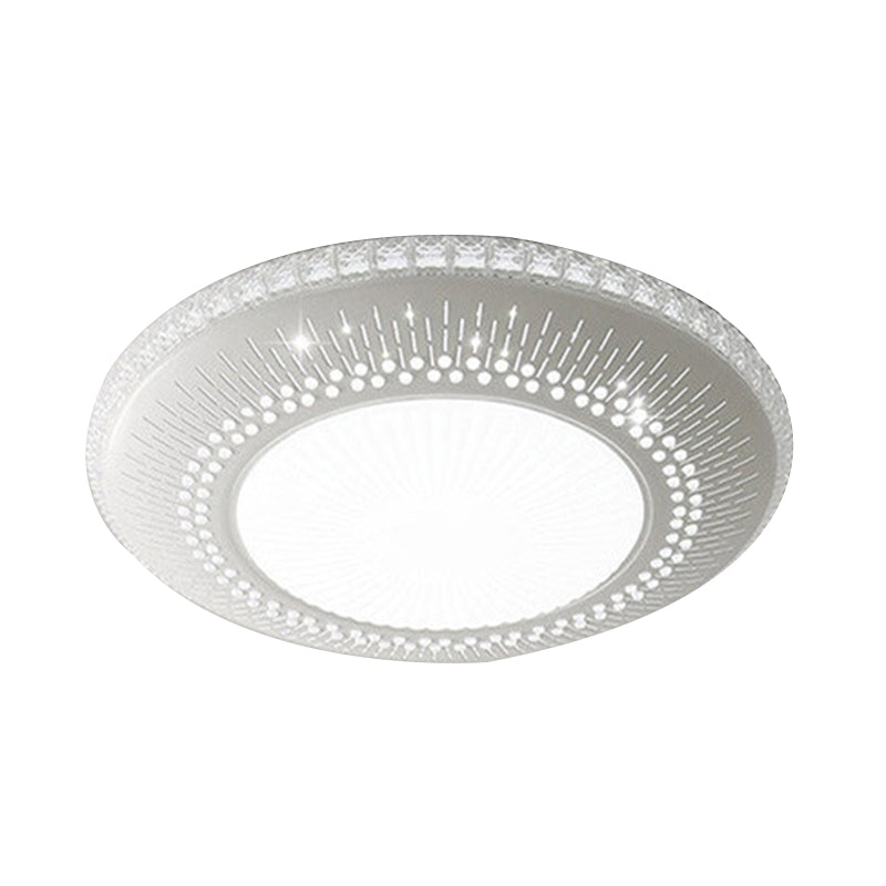 21"/25" Width Round Shade Flush Mount Fixture Contemporary Crystal Accent LED Ceiling Lamp in White Light Clearhalo 'Ceiling Lights' 'Close To Ceiling Lights' 'Close to ceiling' 'Flush mount' Lighting' 137552