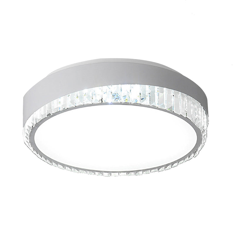 16.5"/20.5" Wide Modern Round Flush Mount Lighting Acrylic Bedroom Flush Ceiling Light with Crystal Accent in Warm/White Light Clearhalo 'Ceiling Lights' 'Close To Ceiling Lights' 'Close to ceiling' 'Flush mount' Lighting' 137627