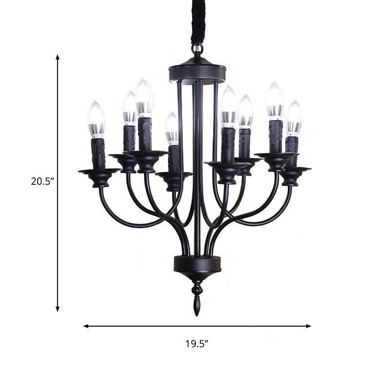 Multi Light Metallic Chandelier Lighting Rustic Lodge Black Exposed Bulb Indoor Hanging Lamp Clearhalo 'Cast Iron' 'Ceiling Lights' 'Chandeliers' 'Industrial Chandeliers' 'Industrial' 'Metal' 'Middle Century Chandeliers' 'Rustic Chandeliers' 'Tiffany' Lighting' 137754