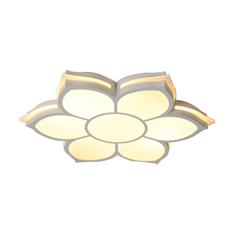 Flower Flush Mount Modern Metal White Integrated LED Living Room Ceiling Mounted Light in Warm/White, 20.5"/27"/31.5" Dia Clearhalo 'Ceiling Lights' 'Close To Ceiling Lights' 'Close to ceiling' 'Flush mount' Lighting' 137783