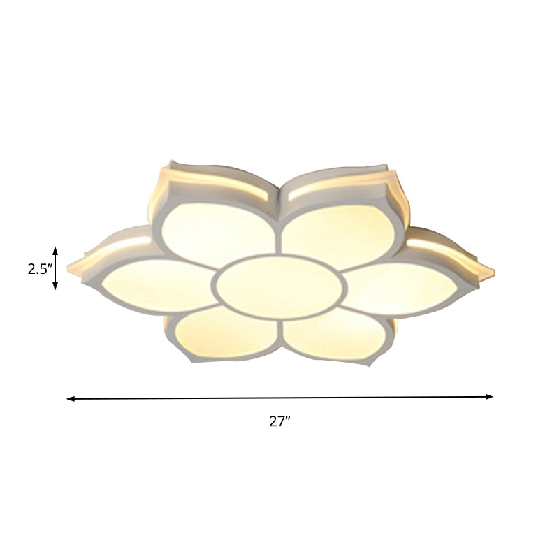 Flower Flush Mount Modern Metal White Integrated LED Living Room Ceiling Mounted Light in Warm/White, 20.5"/27"/31.5" Dia Clearhalo 'Ceiling Lights' 'Close To Ceiling Lights' 'Close to ceiling' 'Flush mount' Lighting' 137784