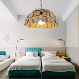 Wooden Dome Shade Hanging Light Vintage Single Light Natural Wood Pendant Lamp with Adjustable Chain Clearhalo 'Ceiling Lights' 'Modern Pendants' 'Modern' 'Pendant Lights' 'Pendants' Lighting' 138361