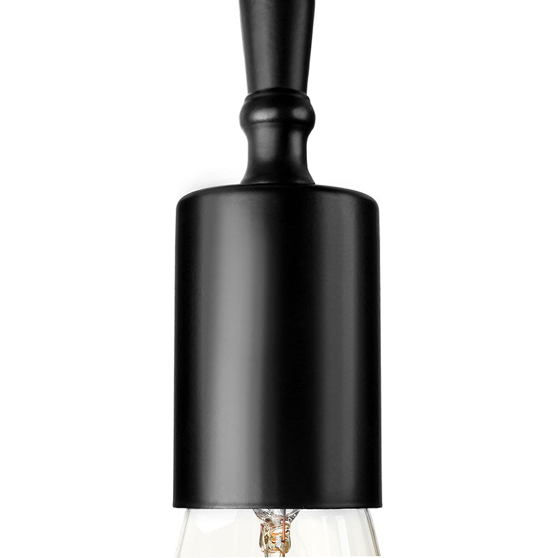 Open Bulb Bedroom Ceiling Light Fixture Farmhouse Style Iron 3 Lights Black Semi Flush Mount Lighting Clearhalo 'Ceiling Lights' 'Close To Ceiling Lights' 'Close to ceiling' 'Semi-flushmount' Lighting' 138402