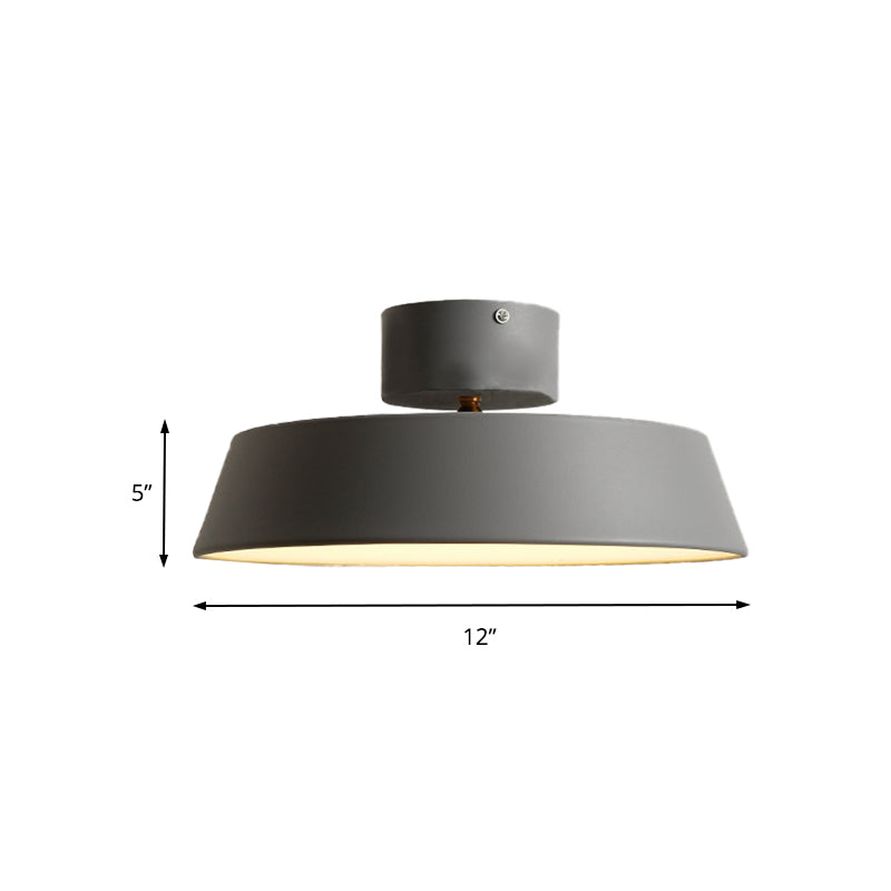 Contemporary Barn Semi Mount Lighting 1 Light Metal Rotatable Ceiling Light Fixture with Acrylic Diffuser in White/Green Clearhalo 'Ceiling Lights' 'Close To Ceiling Lights' 'Close to ceiling' 'Flush mount' Lighting' 138474