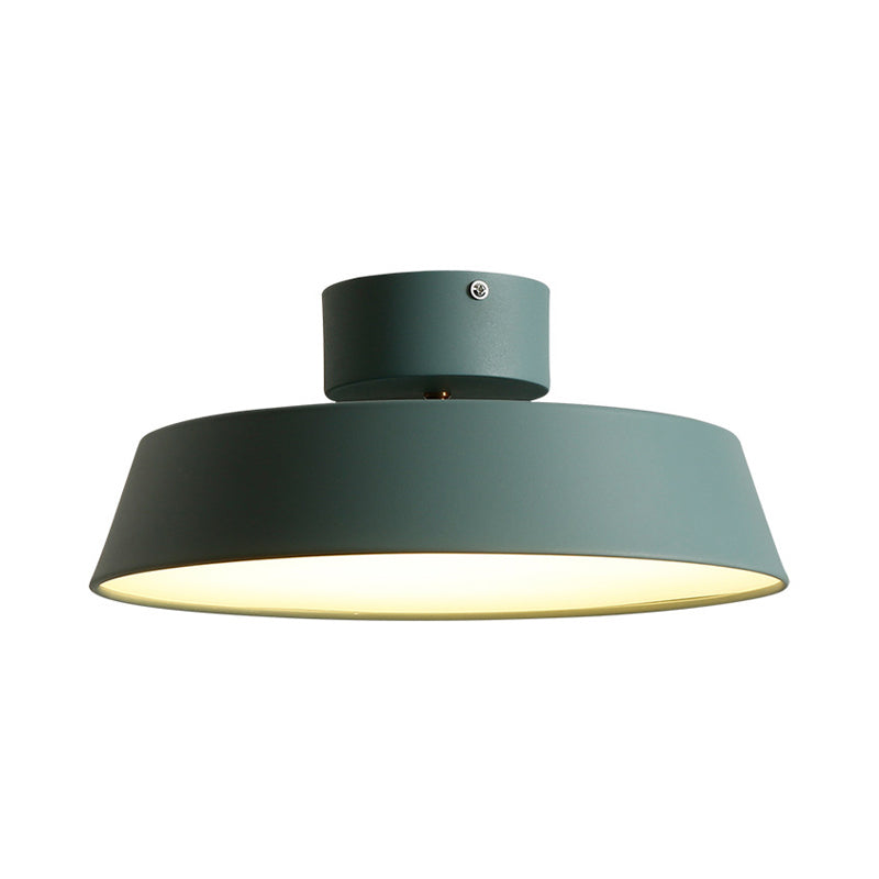 Contemporary Barn Semi Mount Lighting 1 Light Metal Rotatable Ceiling Light Fixture with Acrylic Diffuser in White/Green Clearhalo 'Ceiling Lights' 'Close To Ceiling Lights' 'Close to ceiling' 'Flush mount' Lighting' 138477