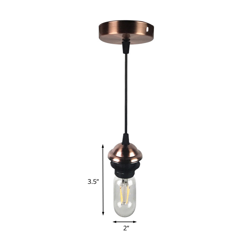 Industrial Mini Pendant Lighting with Bare Bulb 1 Light Metal Height Adjustable Hanging Lamp in Bronze/Brass Clearhalo 'Art Deco Pendants' 'Cast Iron' 'Ceiling Lights' 'Ceramic' 'Crystal' 'Industrial Pendants' 'Industrial' 'Metal' 'Middle Century Pendants' 'Pendant Lights' 'Pendants' 'Tiffany' Lighting' 138529