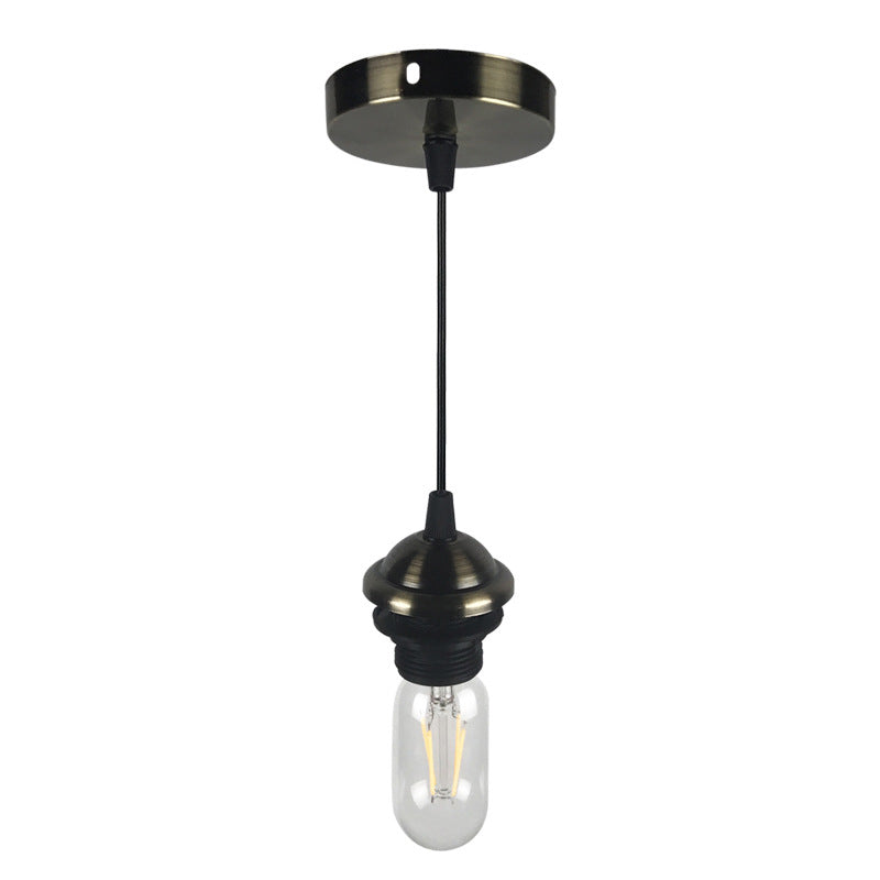 Industrial Mini Pendant Lighting with Bare Bulb 1 Light Metal Height Adjustable Hanging Lamp in Bronze/Brass Clearhalo 'Art Deco Pendants' 'Cast Iron' 'Ceiling Lights' 'Ceramic' 'Crystal' 'Industrial Pendants' 'Industrial' 'Metal' 'Middle Century Pendants' 'Pendant Lights' 'Pendants' 'Tiffany' Lighting' 138532