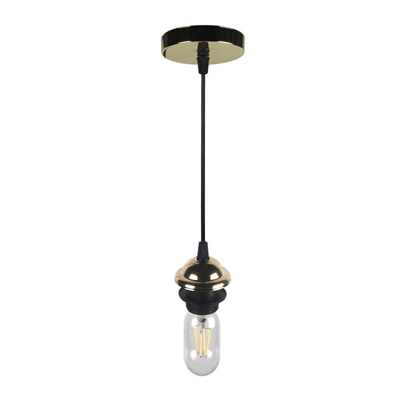 Industrial Mini Pendant Lighting with Bare Bulb 1 Light Metal Height Adjustable Hanging Lamp in Bronze/Brass Clearhalo 'Art Deco Pendants' 'Cast Iron' 'Ceiling Lights' 'Ceramic' 'Crystal' 'Industrial Pendants' 'Industrial' 'Metal' 'Middle Century Pendants' 'Pendant Lights' 'Pendants' 'Tiffany' Lighting' 138538