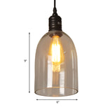 Black Jug-Shaped Pendant Ceiling Light Modern Clear Glass 1-Light Coffee Shop Hanging Lamp Clearhalo 'Ceiling Lights' 'Close To Ceiling Lights' 'Glass shade' 'Glass' 'Industrial Pendants' 'Industrial' 'Middle Century Pendants' 'Pendant Lights' 'Pendants' 'Tiffany' Lighting' 138676