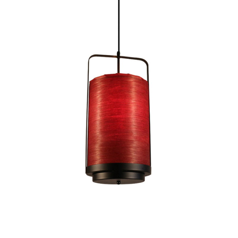 Cylindrical Pendant Lamp Modern Fabric 1 Light White/Red/Green Hanging Light Fixture for Dining Room Clearhalo 'Ceiling Lights' 'Modern Pendants' 'Modern' 'Pendant Lights' 'Pendants' Lighting' 138897