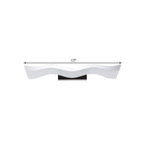 17"/23" Width Waving Wall Mounted Light Contemporary Acrylic LED White Vanity Lighting in Warm/White Light Clearhalo 'Cast Iron' 'Glass' 'Industrial' 'Modern wall lights' 'Modern' 'Tiffany' 'Traditional wall lights' 'Vanity Lights' 'Wall Lights' Lighting' 138943