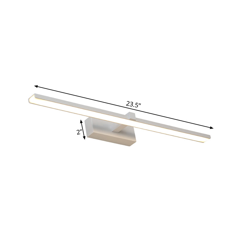 Nordic Stylish Rectangle Wall Lamp Acrylic 16"/19.5" Wide LED Bathroom Vanity Sconce Light in White/Wood Clearhalo 'Cast Iron' 'Glass' 'Industrial' 'Modern wall lights' 'Modern' 'Tiffany' 'Traditional wall lights' 'Vanity Lights' 'Wall Lights' Lighting' 139010