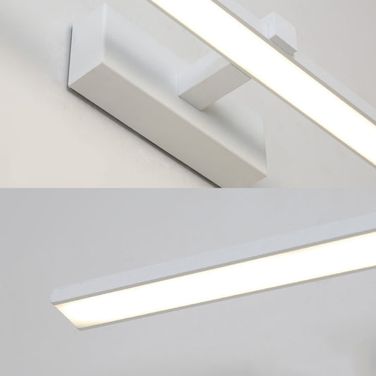 Nordic Stylish Rectangle Wall Lamp Acrylic 16"/19.5" Wide LED Bathroom Vanity Sconce Light in White/Wood Clearhalo 'Cast Iron' 'Glass' 'Industrial' 'Modern wall lights' 'Modern' 'Tiffany' 'Traditional wall lights' 'Vanity Lights' 'Wall Lights' Lighting' 139011