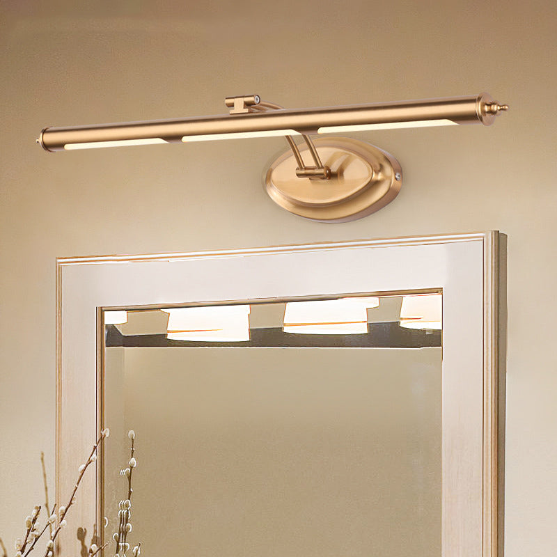18"/21.5"/29.5" W Tube Vanity Mirror Light Modern Metallic Integrated LED Golden Sconce Light Fixture for Bathroom Clearhalo 'Cast Iron' 'Glass' 'Industrial' 'Modern wall lights' 'Modern' 'Tiffany' 'Traditional wall lights' 'Vanity Lights' 'Wall Lights' Lighting' 139016