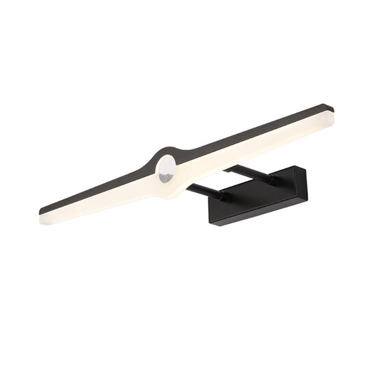 Linear Wall Mount Light Modern Stylish Aluminum and Acrylic LED Black/White Vanity Lighting, 16"/29" Dia Clearhalo 'Cast Iron' 'Glass' 'Industrial' 'Modern wall lights' 'Modern' 'Tiffany' 'Traditional wall lights' 'Vanity Lights' 'Wall Lights' Lighting' 139028