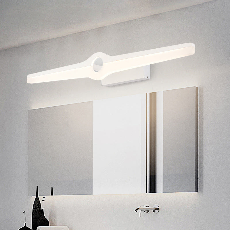Linear Wall Mount Light Modern Stylish Aluminum and Acrylic LED Black/White Vanity Lighting, 16"/29" Dia White Clearhalo 'Cast Iron' 'Glass' 'Industrial' 'Modern wall lights' 'Modern' 'Tiffany' 'Traditional wall lights' 'Vanity Lights' 'Wall Lights' Lighting' 139032