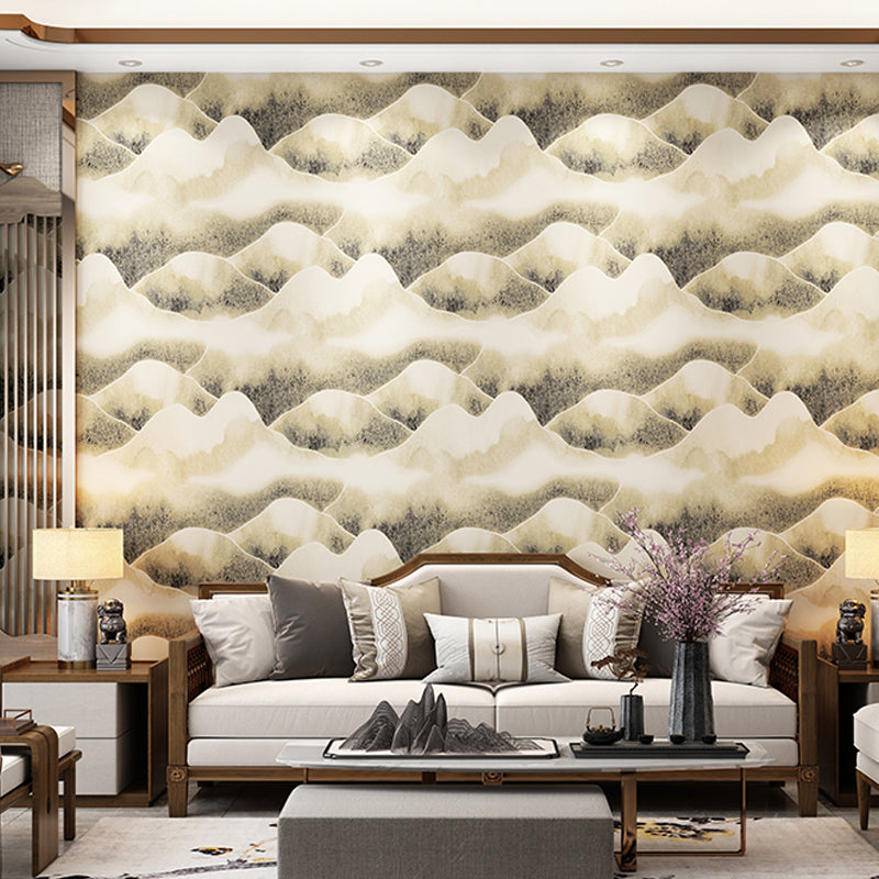 Soft Color Mountain Ranges Wallpaper Moisture Resistant Wall Covering for Bedroom Clearhalo 'Modern wall decor' 'Modern' 'Wallpaper' Wall Decor' 1391167