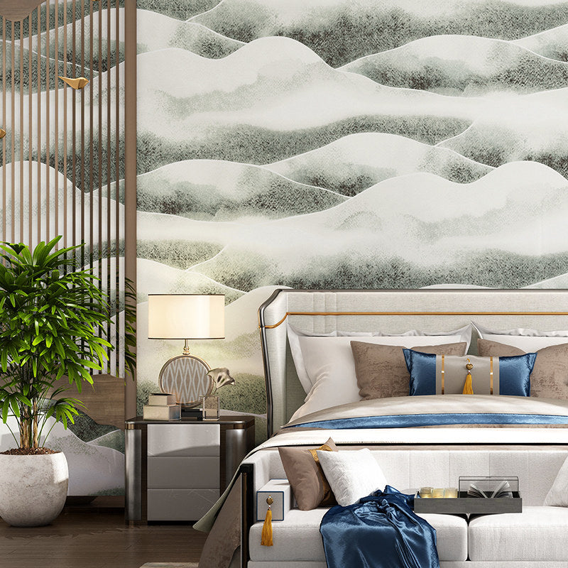 Soft Color Mountain Ranges Wallpaper Moisture Resistant Wall Covering for Bedroom Clearhalo 'Modern wall decor' 'Modern' 'Wallpaper' Wall Decor' 1391171