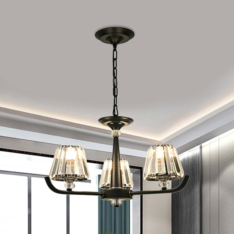 3/8 Heads Chandelier Light with Tapered Crystal Traditional Bedroom Ceiling Light Fixture Clearhalo 'Ceiling Lights' 'Chandeliers' Lighting' options 1391788