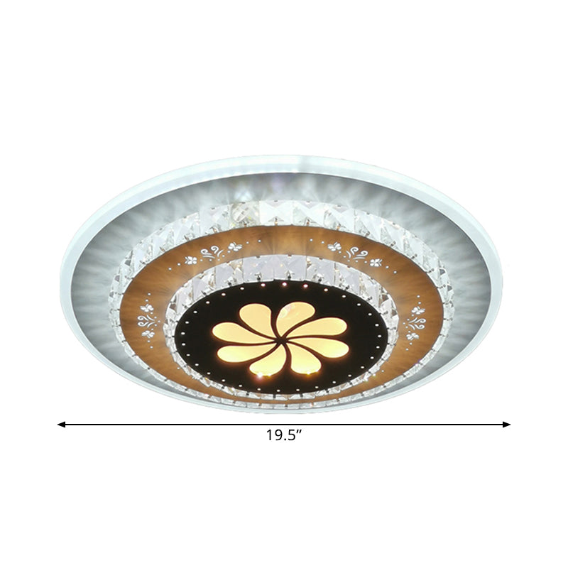 Crystal White Flush Mount Lamp Gardenia/Loving Heart/Windmill LED Contemporary Flush Ceiling Light for Bedroom Clearhalo 'Ceiling Lights' 'Close To Ceiling Lights' 'Close to ceiling' 'Flush mount' Lighting' 1391884