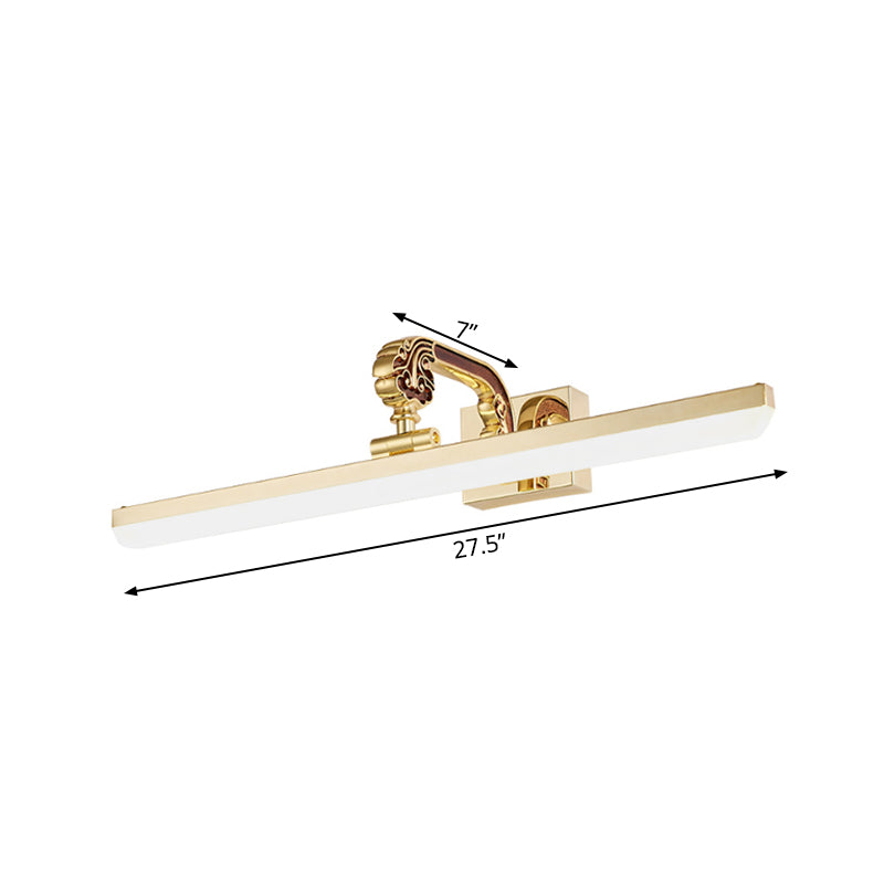16"/21.5" W Ultra-Thin Vanity Lighting Contemporary Metal and Acrylic LED Golden Wall Mounted Light Clearhalo 'Cast Iron' 'Glass' 'Industrial' 'Modern wall lights' 'Modern' 'Tiffany' 'Traditional wall lights' 'Vanity Lights' 'Wall Lights' Lighting' 139192