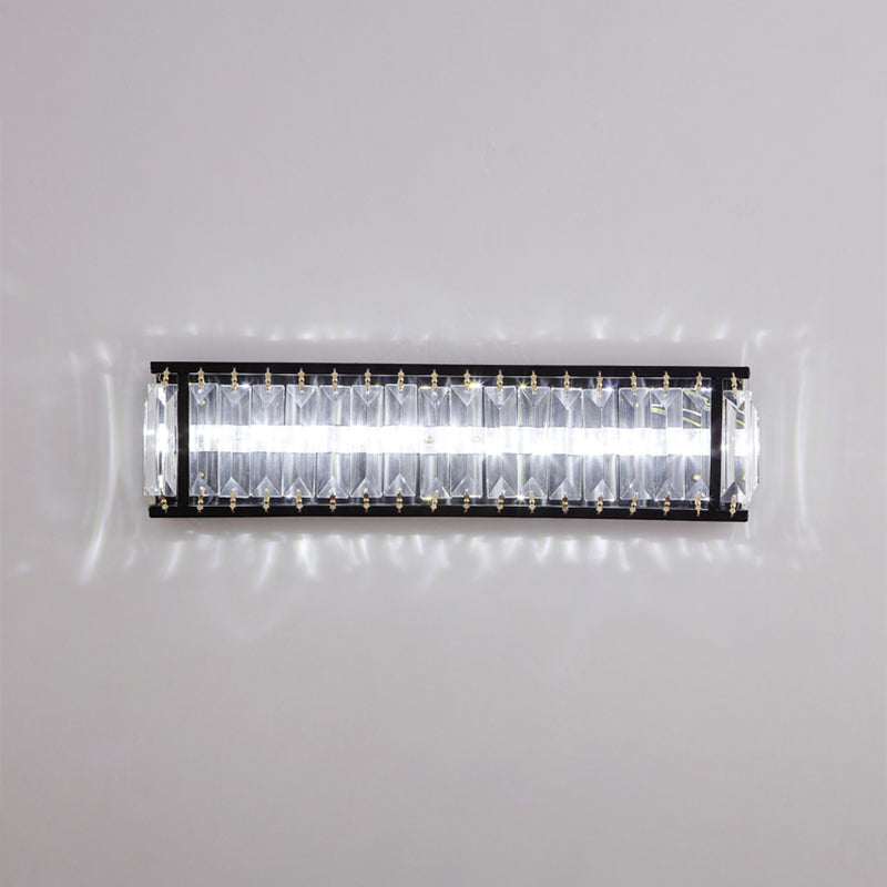 Crystal Rectangular Sconce Light Fixture Modern LED Bedside Wall Mounted Lighting in Black Clearhalo 'Modern wall lights' 'Modern' 'Wall Lamps & Sconces' 'Wall Lights' Lighting' 1391949
