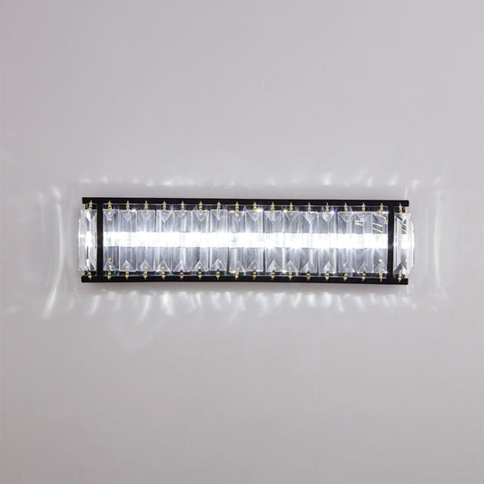 Crystal Rectangular Sconce Light Fixture Modern LED Bedside Wall Mounted Lighting in Black Clearhalo 'Modern wall lights' 'Modern' 'Wall Lamps & Sconces' 'Wall Lights' Lighting' 1391949