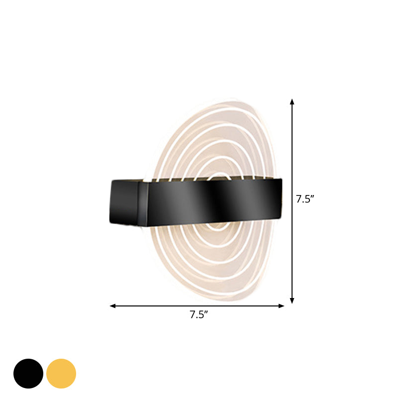 Acrylic Circle Wall Light Sconce LED Modern Wall Lamp Fixture in Black/Gold for Living Room Clearhalo 'Modern wall lights' 'Modern' 'Wall Lamps & Sconces' 'Wall Lights' Lighting' 1392188