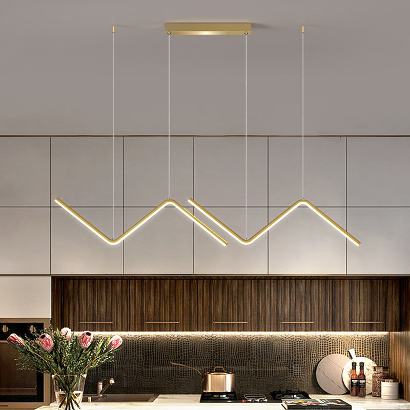 Thin-Line Metal Multi-Pendant Modernist Black/Gold LED Ceiling Suspension Light in Warm/White Light Gold Clearhalo 'Ceiling Lights' 'Modern Pendants' 'Modern' 'Pendant Lights' 'Pendants' Lighting' 1392201