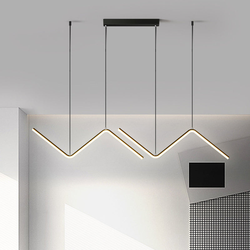 Thin-Line Metal Multi-Pendant Modernist Black/Gold LED Ceiling Suspension Light in Warm/White Light Black Clearhalo 'Ceiling Lights' 'Modern Pendants' 'Modern' 'Pendant Lights' 'Pendants' Lighting' 1392205