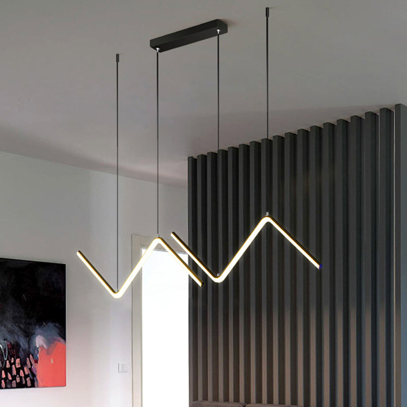 Thin-Line Metal Multi-Pendant Modernist Black/Gold LED Ceiling Suspension Light in Warm/White Light Clearhalo 'Ceiling Lights' 'Modern Pendants' 'Modern' 'Pendant Lights' 'Pendants' Lighting' 1392206